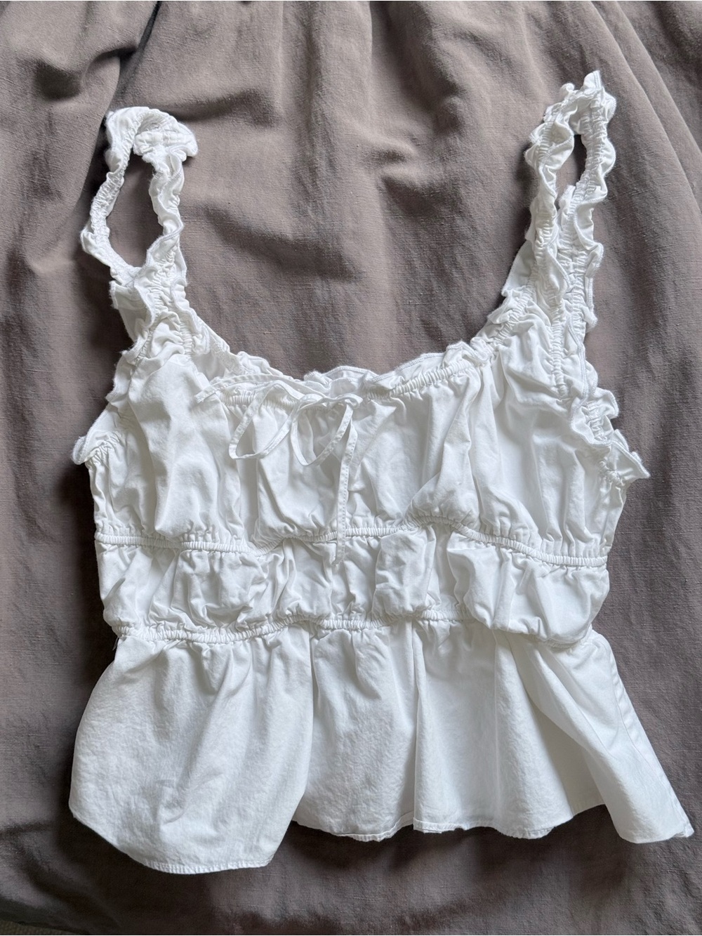 Aritzia Sunday Best White Ruffled Top
